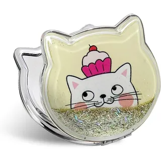Katze Taschenspiegel, Handspiegel Klappbar Mini Schminkspiegel ,Klein, Doppelsei
