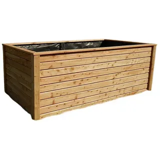 Gartenwelt Riegelsberger Hochbeet aus modernen Rhombusleisten Lärche natur Massivholz Pflanzbeet braun Ø 80 cm x 180 cm x 72 cm x 80 cm