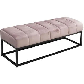 FineBuy Sitzbank Polsterbank Samt Rosa 108 x 40 x 40 cm
