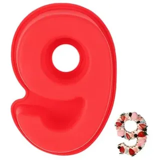 YXHZVON Kuchenform Zahlen Silikon Backform Zahl 9, Groß 3D Number Cake Zahlenbackform, Antihaftige DIY Motivbackformen für Kindergeburtstag, Hochzei
