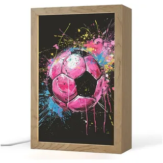 OnlyWow Tischleuchte Graffiti - Sport - Fußball - Ball - Rosa, Dimmbar, Farbwechsel, LED, Warmweiß, Kaltweiß, Neutralweiß Einstellbar, Tischlampe, Schreibtischlampe, Desk, Dimmbar, mit Kabel, LED rosa 20 cm x 8 cm x 30 cm
