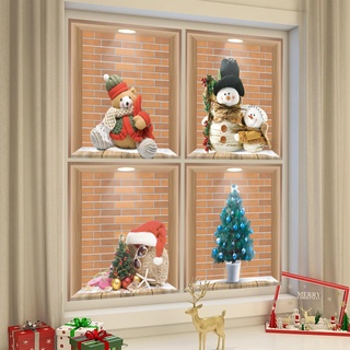 Cooltto Wandaufkleber Selbstklebende Fensterbilder für Weihnachten Weihnachts Dekoration Fensteraufkleber Weihnachtsmann Wandtattoo Wanddeko Wohnzimmer für Weihnachten Büro Wand Fenster