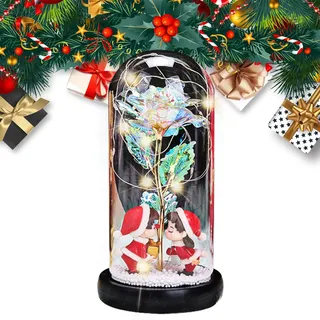 HMLTD Weihnachtsbaum-Spieluhr, Weihnachtsmann-Karussell-Dekoration - Weihnachtsbaum in Glaskuppel mit Weihnachtsmann, Spieluhr für Weihnachten, künstlicher Tisch im Innenbereich