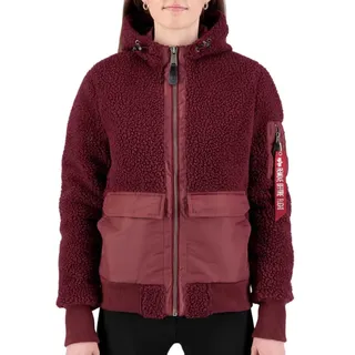 ALPHA INDUSTRIES Damen Alpha Industries Zip Hood Teddy Wmn Fliegerjacke für Damen Fliegerjacke (1er Pack)