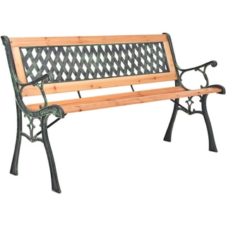 vidaXL Gartenbank 116 cm Gusseisen und Massivholz Tanne
