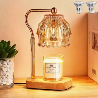 ROTTOGOON Kerzenwärmer Lampe mit Timer und Dimmer, mit 2 Glühbirnen, Candle Warmer Lamp für Frauen, Geburtstagsgeschenke für Mama, Freundinnen, Haus Geschenke Einzug, Wohnaccessoires (Teefarben)