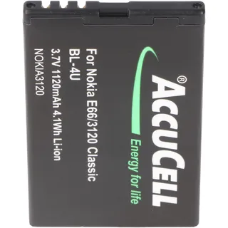 AccuCell Akku passend für Nokia 3120 classic BL-4U, Nokia E66