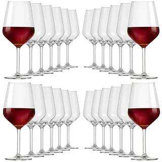 Murago - 24er Set Rotweingläser Elegance ca. 530 ml - Rotweinglas Weinglas Weingläser groß bauchig hochwertig für Wein 24 Stück spülmaschinenfeste Gläser für Rotwein Geschenk Wein Set