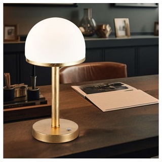 TRIO Leuchten Schreibtischlampe, LED-Leuchtmittel fest verbaut, Warmweiß, Tischlampe LED Nachttischlampe Touchdimmer Leselampe gold weiß H 39cm
