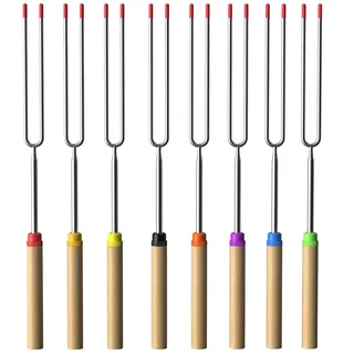 Intirilife Grillspieße 30 bis 80,5 cm Edelstahl bunt