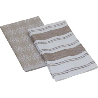 Egeria Geschirrtuch EGERIA "VIVA", beige (braun), B:40cm L:60cm, Obermaterial: 100% Baumwolle, Geschirrtücher, Geschirrtuch, 2x 40x60 cm