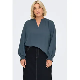 ONLY CARMAKOMA CARMETTA LIFE V-NECK TOP WVN NOOS blau 42