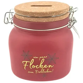 HERGO Creation Spardose Sparglas ein paar Flocken zum frohlocken rot