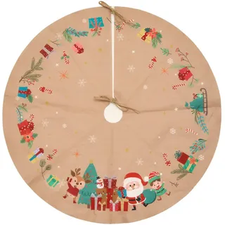 Atmosphera Createur d ́interieur Weihnachtsbaumrock, Braun, Textil, 90x90x90 cm, Dekoration, Weihnachtsdekoration