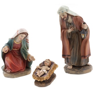 ELLUG Krippenfigur Krippenfiguren Set 3tlg. heilige Familie: Maria, Josef & Jesus in Krippe H.: ca. 11cm, Weihnachtskrippe Figuren Krippenzubehör Weihnachtsdeko (3 St)