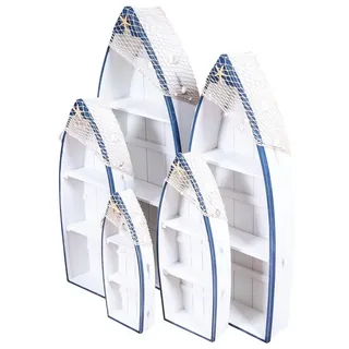levandeo Standregal 48-102 cm Blau Weiß