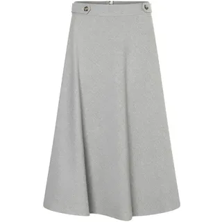 More & More midilanger, melierter Glockenrock in silvergrey melange | Gr.: 44
