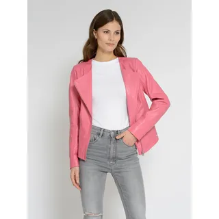 Lederblazer MAZE "42021220", Damen, Gr. L, pink (pink punch), Obermaterial: 100% Lammleder. Futter: 100% Viskose. Ärmelfutter: 100% Polyester, Blazer