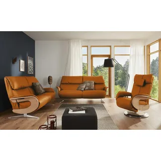 himolla Ledersofa   ¦ orange ¦ Maße (cm): B: 187 H: 106 T: 92.0
