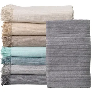Tagesdecke Baumwolle warm – Decke Sofa Überwurf Bett, Kuscheldecke Plaid | Kuschelige Steppdecke für Herbst: Sofaüberwurf, Bettüberwurf, Wohndecke, Plaid – 70% Baumwolle, Fransen, 3 Größen