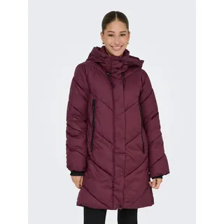 Only Steppmantel "ONLMOLLY PUFFER COAT CS OTW", Damen, Gr. S, rot (port royale), Web, Obermaterial: 100% Polyester, unifarben, Mäntel Steppmantel