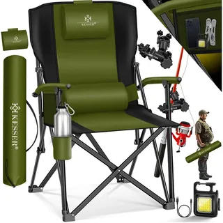 Kesser Campingstuhl faltbar Gepolstert Schwarz