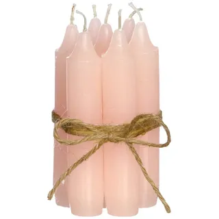 ideas 4 seasons Spitzkerze Stabkerze 7er Set, Rustikale Tafelkerze, 11 x 2cm rosa