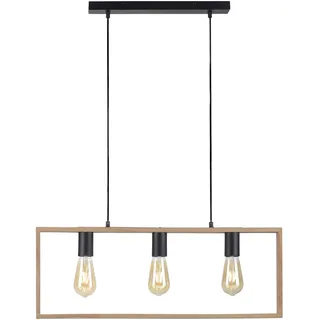 just light. Franky 3-flg. E27 69 x 120 cm rechteckig schwarz