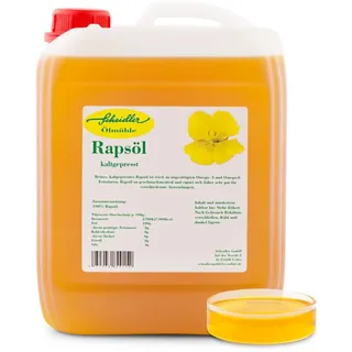 Rapsöl 100% kaltgepresst, 5 Liter Kanister, reines Rapsöl, Pflanzenöl