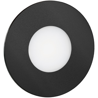 ledscom.de LED Treppenlicht / Wandeinbauleuchte FEX für innen und außen, rund, schwarz, 85mm Ø, warmweiß