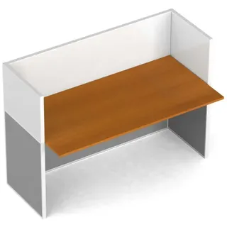 Tischtrennwand-Set mit Tisch PRIMO, magnetisch, 1 Platz, Kirschbaum