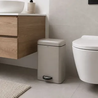 baliv Kosmetikeimer 5 l Grau Metall Treteimer Soft-Close Bad WC Mülleimer
