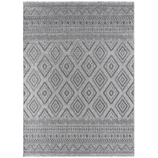 TT Home Rauten Outdoor-Teppich 240 x 340 cm Silber