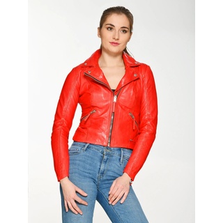 Lederjacke MUSTANG "31019198" Gr. S, rot (flame red) Damen Jacken Lederjacken