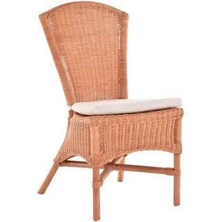 Rattan Esszimmer-/ Küchen -Stuhl hohe Rückenlehne (Terracotta, ohne Armlehne)