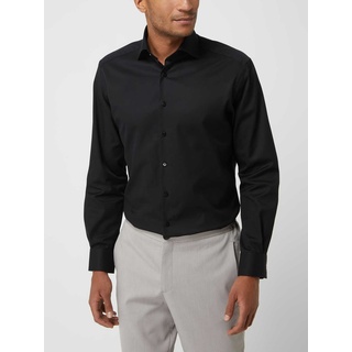 Regular Fit Business-Hemd aus Baumwolle, Black, 42
