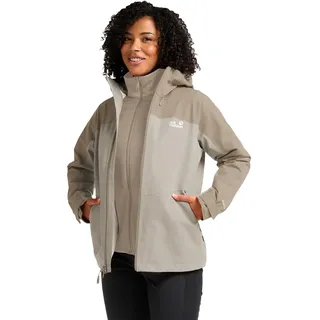 Jack Wolfskin Wild Places 3in1 (wasserdicht, winddicht) beige/grau Damen