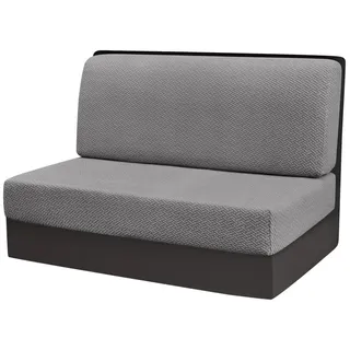 Coonoor Sofaschoner 2 Stück Camper-Kissenbezüge Sitzkissenbezüge Sofa-Sitzkissenbezu, Bequem Elastisch Waschbar Bankbezüge für Wohnmobilbänke grau
