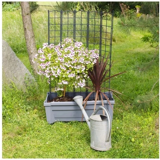 NYVI Blumenkasten Pflanzkasten Rankgitter NYVIGreen 79x35x135 42L mit Bewässerungssystem (1 St), Pflanzkübel Spalier aus wetterfestem & recyceltem Kunststoff grau