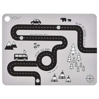 OyOy Mini Adventure Placemat: Kinder Baby Platzset mit Strasse Abwaschbar Abwischbar 100% Silikon 34x45x0,15cm - 1100956