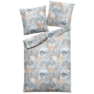 Dormisette Bettwäsche Dormisette Edel Biber Bettwäsche 155x220 Mandala Orient blau silber, Biber, 2 teilig blau