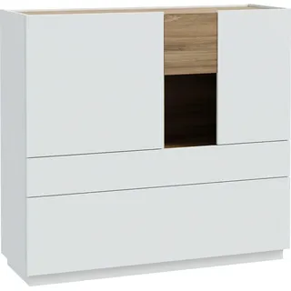 Forte Highboard Lewisville 119,7 x 111,2 x 41 cm Grau / Weiß