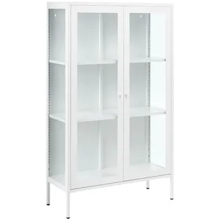 Beliani Vitrine NASH 90 x 35 x 150 cm Weiß