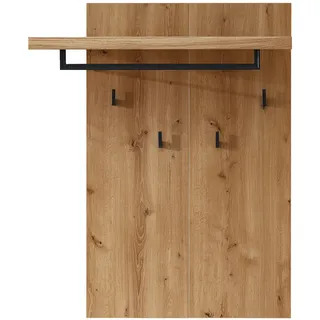 Wohn-Concept Persiko Garderobenpaneel Wildeiche Massivholz/Metall Old Artisan/Anthrazit