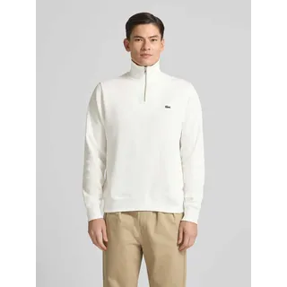 Regular Fit Troyer aus reiner Baumwolle, Offwhite, XL
