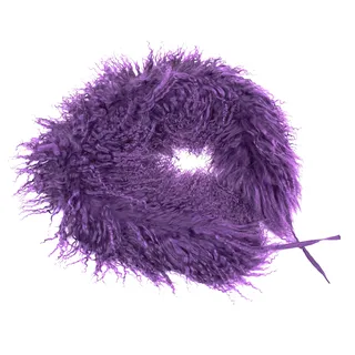 Reissner Lammfelle langflorige Kurz Boa Stola aus 100% Tibet Lammfell Farbe dunkles lila JAY17 Boa-75 - Länge 75 cm