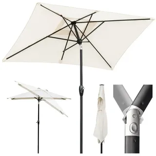 Sekey Sonnenschirm Rechteckige Sonnenschirme Kippbar mit Kurbel Gartenschirm groß, Sonnenschutz UV50+, Gartenschirm Knickbar, für Garten, Terrasse