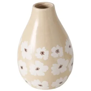 BOLTZE GRUPPE GmbH Dekovase Keramikvase mit Blumenmuster, CANEA (einzeln) beige