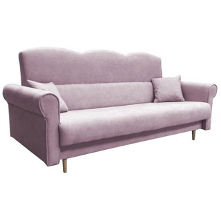 MOEBLO Schlafsofa TULIP, Kippsofa Sofa Klappsofa Bettfunktion Couch, mit Schlaffunktion und Bettkasten, - (BxHxT): 216x101x105cm rosa