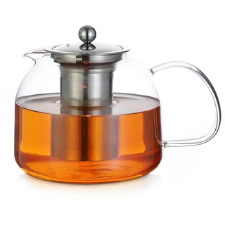 Monzana Teekanne Glas mit Edelstahl Sieb 1,5 L